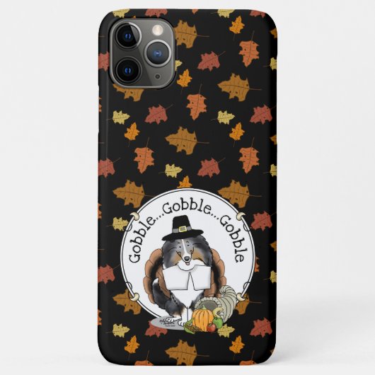 Coques Case-Mate iPhone Thanksgiving Shetland Sheepdog (merle bleu) Drôle (Dos)