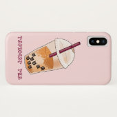 Coques Case-Mate iPhone Thé drôle du calembour | Tapiocat de thé de bulle (Dos (Horizontal))