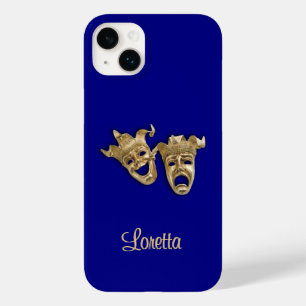 Coque Pour iPhone 14 Plus Théâtre comique et tragique Monogramme Cobalt