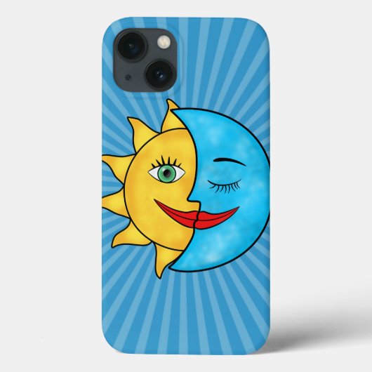 Coques Case-Mate iPhone Thème céleste rayons solaires Soleil Lune (Verso)