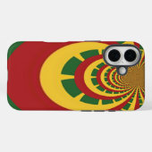 Coques Case-Mate iPhone Thème de couleurs Rasta : spirale rouge, verte et (Verso (horizontal))