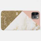 Coques Case-Mate iPhone Thème de marbre rose et or (Dos (Horizontal))