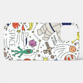 Coques Case-Mate iPhone Thème Espace dans l'illustration style doodé (Verso (horizontal))