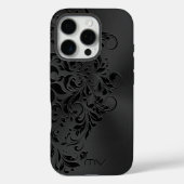 Coques Case-Mate iPhone Thème monochromatique métal noir et noir (Verso)