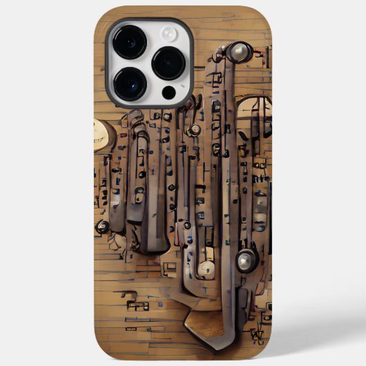 COQUES Case-Mate iPhone THÈME MUSICAL STEAMPUNK BRUN (Verso)