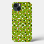 Coques Case-Mate iPhone Thème vert citrouille et chauves-souris (Verso)