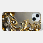 Coques Case-Mate iPhone Thèmes de feuille d'or (Verso (horizontal))