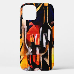 Case-Mate iPhone Case Thèmes du vin dans le style du cubisme. Bouteilles