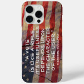 Coques Case-Mate iPhone Theodore Roosevelt Citation de vote Drapeau US (Verso)