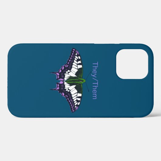 Coques Case-Mate iPhone They/Them Nonbinary Pride Swallowtail Butterfly (Verso (horizontal))