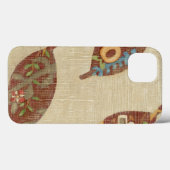 Coques Case-Mate iPhone Three Leaves on Linen Texture Background (Verso (horizontal))