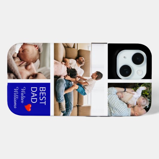 Coques Case-Mate iPhone Three Personal Photos personalize Best Dad (Verso (horizontal))