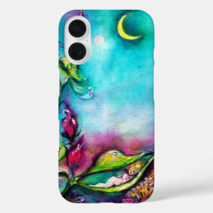 COQUES iPhone 16  THUMBELINA DORMIR ENTRE FEUILLES ROSE