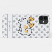 Coques Case-Mate iPhone Tibétain Spaniel Fawn Parti-Color Chien & Nom (Dos (Horizontal))