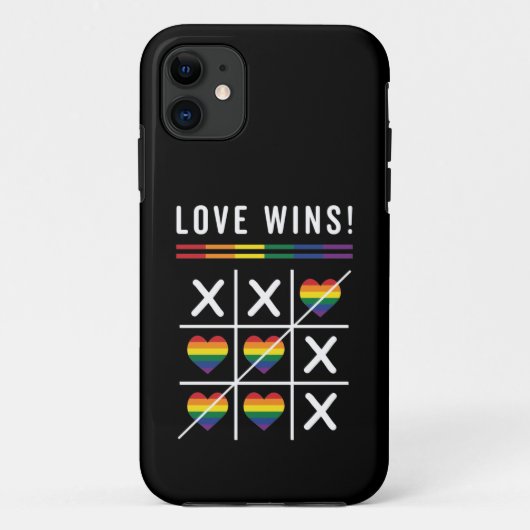 Coques Case-Mate iPhone Tic Tac Toe Loe gagne le Gay pride LGBTQ (Dos)