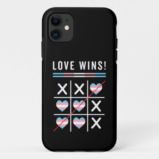 Coques Case-Mate iPhone Tic Tac Toe Love remporte la Fierté transgenre LGB (Dos)
