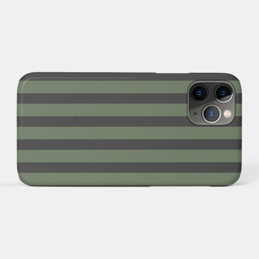 Coques Case-Mate iPhone Tic vert olive rayé moderne (Dos (Horizontal))