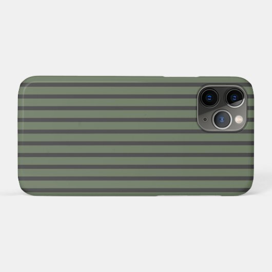 Coques Case-Mate iPhone Tic vert olive rayé moderne (Dos (Horizontal))