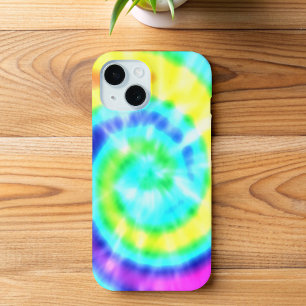Coque Pour iPhone 15 Tie-Dye Hippie Arc-en-Ciel