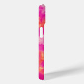Coques Case-Mate iPhone Tie Dye Motif Hot rose orange Turquoise - nom pers (Verso / Droite)