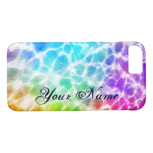Coques Case-Mate iPhone Tiedye Hippie Wavy Rainbow Effet (Dos (Horizontal))
