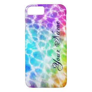 Coque iPhone 7 Tiedye Hippie Wavy Rainbow Effet