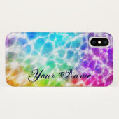 Coques Case-Mate iPhone Tiedye Hippie Wavy Rainbow Effet personnalisé (Dos (Horizontal))