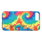 Coques Case-Mate iPhone Tiedye Rétro Monogramme (Dos (Horizontal))