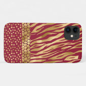 Coques Case-Mate iPhone Tiger Chic Bourgogne Gold Chic élégant (Dos (Horizontal))