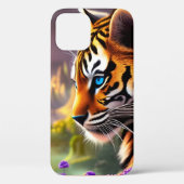 Coques Case-Mate iPhone Tiger Cub, Fleurs Violettes (Verso)