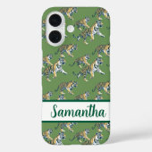 Coques Case-Mate iPhone Tiger Green Motif Nom personnalisé (Verso)