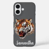 Coques Case-Mate iPhone Tiger Snarling Faux Sequin Look personnalisé (Verso)