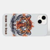 Coques Case-Mate iPhone Tigre à flammes - Texte personnalisable (Verso (horizontal))