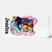 Coques Case-Mate iPhone Tigre à fleurs (Verso (horizontal))