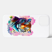 Coques Case-Mate iPhone Tigre à fleurs (Verso (horizontal))