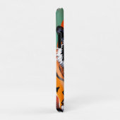 Coques Case-Mate iPhone Tigre animé en flammes (Dos/Droite)