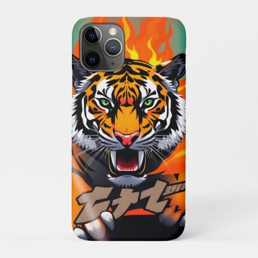 Coques Case-Mate iPhone Tigre animé en flammes (Dos)