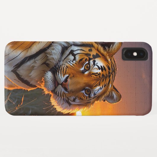 Coques Case-Mate iPhone Tigre au coucher du soleil (Dos (Horizontal))