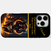 Coques Case-Mate iPhone Tigre avec rayonnement de feu (Verso (horizontal))