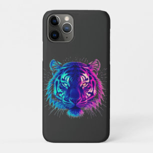 Case-Mate iPhone Case Tigre Blanc Néon – Art Cyberpunk de Faune Lumineux