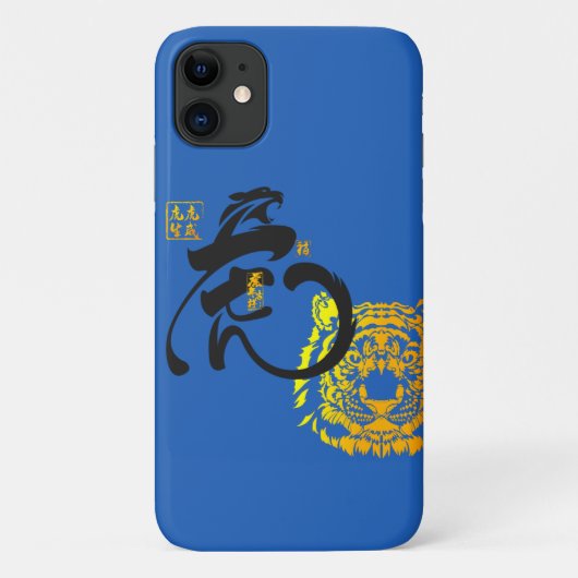 Coques Case-Mate iPhone Tigre Bleu Symbole Chinoiserie Chic (Dos)