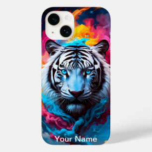 Coque Pour iPhone 14 Tigre brillant néon mystique et éthéré