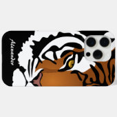 Coques Case-Mate iPhone Tigre, chat sauvage sur noir (Verso (horizontal))