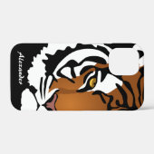 Coques Case-Mate iPhone Tigre, chat sauvage sur noir (Verso (horizontal))