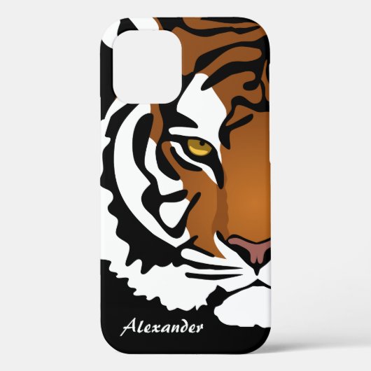 Coques Case-Mate iPhone Tigre, chat sauvage sur noir (Verso)