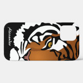 Coques Case-Mate iPhone Tigre, chat sauvage sur noir (Verso (horizontal))