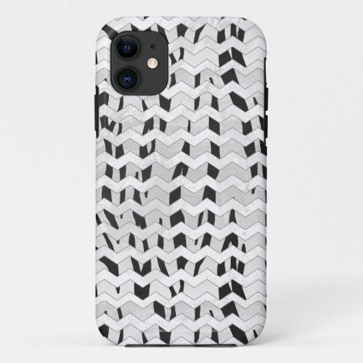 Coques Case-Mate iPhone Tigre Cheveron noir et blanc (Dos)