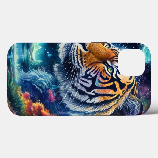 Coques Case-Mate iPhone Tigre cosmique (Verso (horizontal))