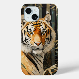 Coque Pour iPhone 15 Tigre dans la forêt de Bamboo
