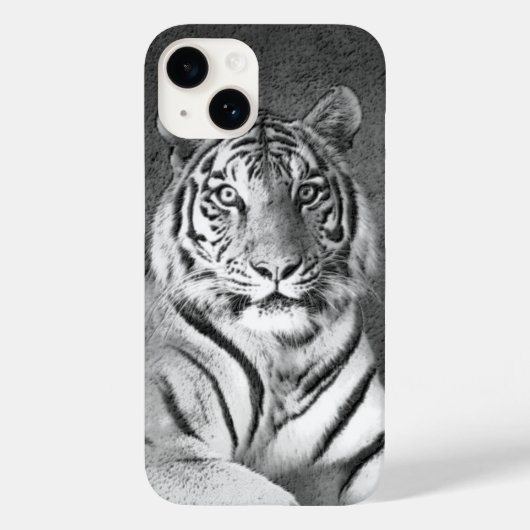 Coques Case-Mate iPhone Tigre en noir et blanc (Verso)